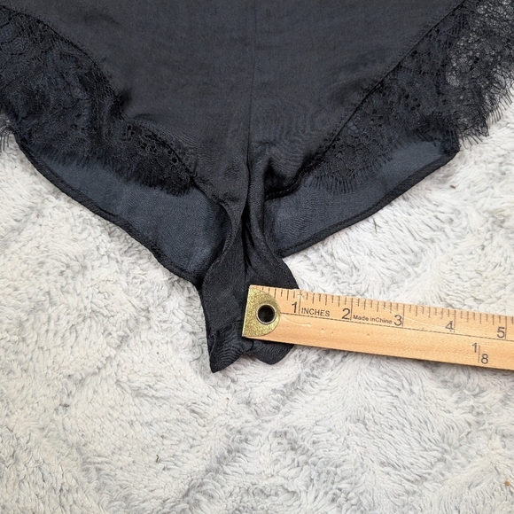 Free People Romper Womens S Black Intimately Sleeveless Lace Romantic Satin - Picture 6 of 10